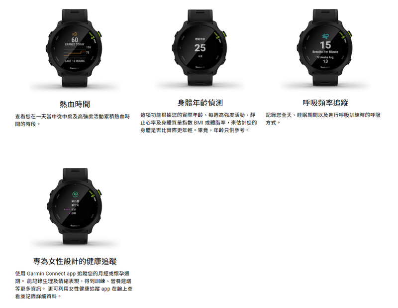 Garmin 佳明 Forerunner 55 繁體中文版 ( 白色) 010-02562-21