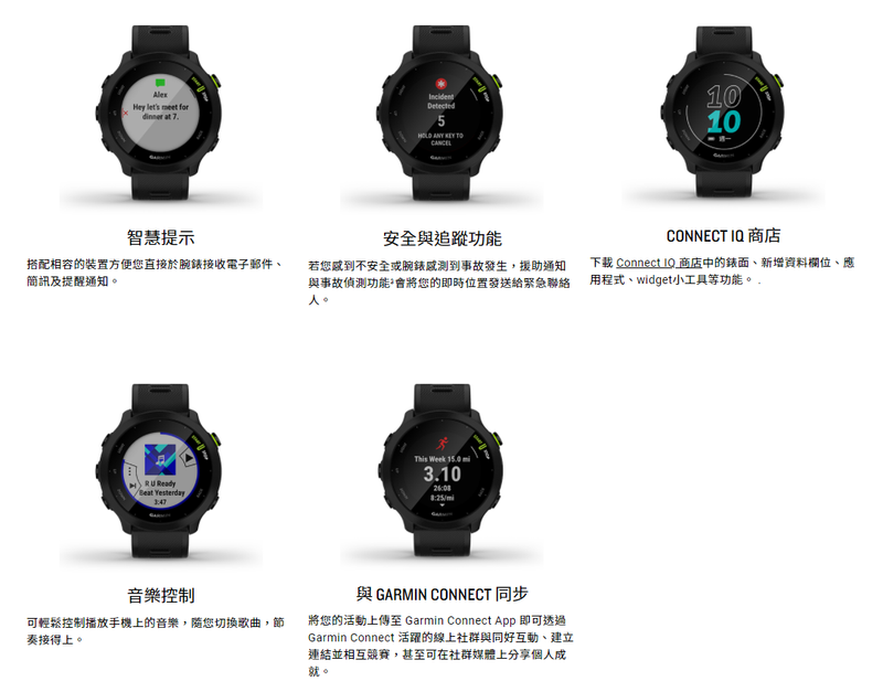Garmin 佳明 Forerunner 55 繁體中文版 (湖水藍) 010-02562-22