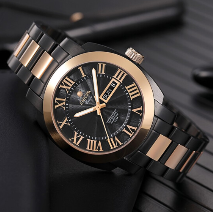 Enicar 英納格 黑色玫瑰金色男裝錶 3168-50-333PB