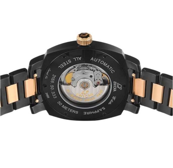 Enicar 英納格 黑色玫瑰金色男裝錶 3168-50-333PB